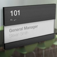Letrero Táctil en Braille para Puerta de Oficina, Placa de Identificación Personalizada para Edificios Comerciales
