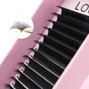 XIUSUZAKI Wholesale Easy Fan Rapid Blooming Eyelash Extension Fast Fanning Lashes Individual Lashes Natural Long Natural Black