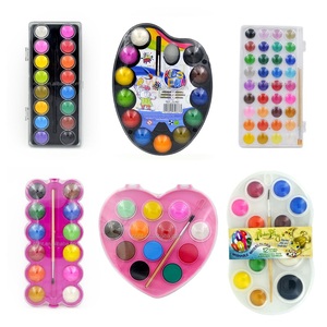 Ensemble de peinture à l'eau solide non toxique de 18 couleurs avec pinceau pour enfants, étudiants, fournitures artistiques, kit de peinture à l'eau portable - Product Image 3