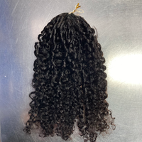 Cheveux vierges vietnamiens 100% non traités, pointes de 50g, extensions au crochet en plumes pour tressage, double trame machine, bouclés Pixie en vrac