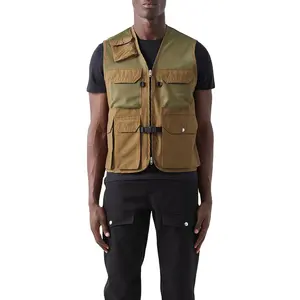 Custom Jacket Man Fashionable Tool Work Men Retro Tactical Jackets Sleeveless Multi Pocket Vest