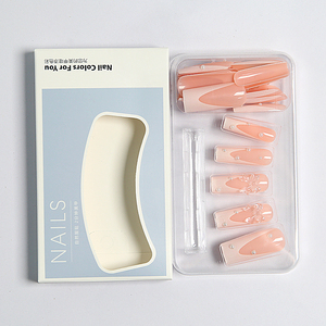 <span class=keywords><strong>Faux</strong></span> <span class=keywords><strong>ongles</strong></span> à presser 24 pièces en ABS avec colle <span class=keywords><strong>gel</strong></span>, brillants et pailletés, longs, forme cercueil carrée, style français, personnalisables avec logo <span class=keywords><strong>pour</strong></span> les doigts - Product Image 3
