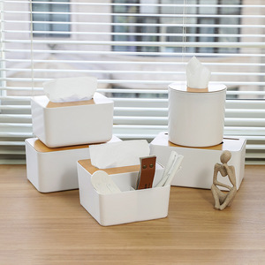 Nordic Style Desktop Tissue <b>Box</b> <b>With</b> Wooden <b>Lid</b> Multi Purpose Home Living Room Use - Product Image 4