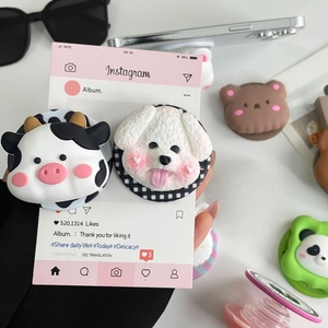 Soporte magnético universal para teléfono móvil con diseño de vaca, perro, cerdito, panda y oso de dibujos animados, con bolsa de aire 3D escalable, para escritorio. - Product Image 3