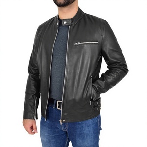 Unisex Faux Leather Belted Motorcycle <b>Jacket</b> (Standard Plus Sizes) Fully Customized Quality Approval Polyester/Cotton <b>Waterproof</b> - Product Image 4
