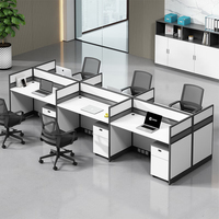 Poste de travail modulaire moderne pour 6 personnes, bureau de type cubicle pour bureau à domicile, hôpital, centre d'appels, cloison durable