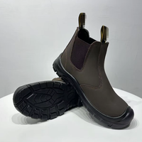 Bottes de sécurité en cuir imperméables et respirantes avec embout en acier, antidérapantes, montantes, pour l'hiver