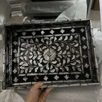 Plateau décoratif de luxe haut de gamme en forme de feuille verte et de coquillage