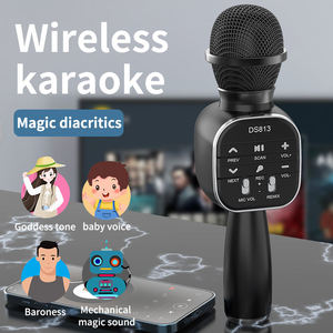 Microphone sans fil JINJUE MM104 Bluetooth portable pour enfants, <span class=keywords><strong>jouet</strong></span> en forme de haut-parleur, enregistreur musical karaoké - Product Image 2