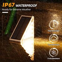 Lumière LED pour escalier, allumage et extinction automatiques, lumière solaire pour marche, blanc, RGB, couleur unie, changement de couleur, triangle, étanche, capteur, lumière solaire pour escalier