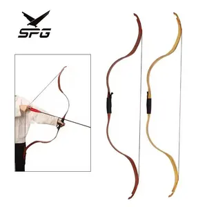 Arco Recurvo Mongol SPG para Caza y Entrenamiento, con Empuñaduras de Madera Hechas a Mano, Palas Desmontables de 25 Libras, Equipo de Arquería Tipo Longbow - Product Image 1