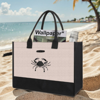 2025 sac fourre-tout en Jute écologique sac de plage réutilisable de haute qualité Logo personnalisé à la mode femmes fermeture éclair coton supermarché