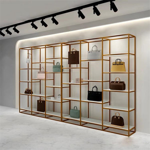 Exhibidores de Bolsos Dorados Personalizados para Centros Comerciales, Salas de Exposiciones, Salas de Transmisión en Vivo, Decoraciones para Vitrinas - Product Image 3