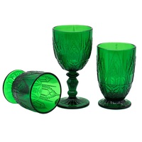 Élégantes coupes à vin rétro en verre coloré, fabriquées à la machine, motif gaufré, écologiques, compatibles lave-vaisselle, capacité 230 ml, pour mariages