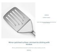 Spatule de cuisine en acier inoxydable 430 à fentes, spatule à frire en métal avec boucle de suspension pour la cuisine domestique