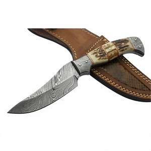 Couteau de chasse de haute qualité en acier Damas, entièrement forgé à la main, personnalisable, avec étui en cuir - Product Image 3