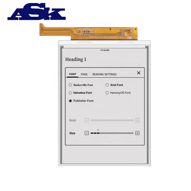 8" E Ink Touch Screen for E-Book Reader | E-Paper Display Replacement 768x1024 | Low Power EPD for Reading Tablet