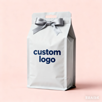 Sac à café personnalisé avec valve et fermeture éclair imprimé à fond plat debout emballage en plastique pochette en mylar mat en feuille d'aluminium