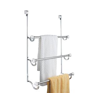 Portasciugamani da appendere sopra la porta con ganci, a 3 livelli, in <span class=keywords><strong>acciaio</strong></span> inossidabile, per l'organizzazione del bagno - Product Image 3