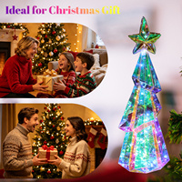 Schillernde LED-Weihnachtsbaumbeleuchtung 3D-Weihnachtsbaum-Dekoration Beleuchtete USB-betriebene Tischdekoration Weihnachtsschmuck Geschenk