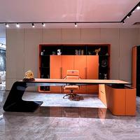 Bureau Bugatti italien pour chambre à coucher, bureau de direction moderne, bureau d'ordinateur d'angle design, chaise de patron