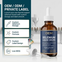 Gouttes de sélénium 60 ml pour le soutien de la thyroïde et du système immunitaire, complément liquide, marque privée OEM, compatible végétalien