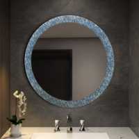 Miroir de salle de bain intelligent LED mural, style 2026, inspiré d'Instagram, avec bordure holographique laser irisée, vente en gros d'usine