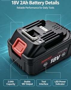 Batterie de remplacement 18V 5.0Ah à électrolyte solide LiNiMnCoO2 compatible avec les outils électriques sans fil 18V, 500 cycles - Product Image 4