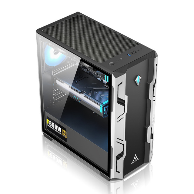 Cross-Border Gaming Large Case Home Panoramic Tempered Glass Side Transparent Water Cooling Sea View Room Desktop Host Atx Stock
