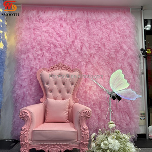 ฉากหลังดอกไม้ประดิษฐ์แบบตาข่ายสีฟ้า 3 มิติ สำหรับงานแต่งงาน งานเลี้ยงวันเกิด  รับสั่งทำตามแบบ - Product Image 4
