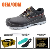 Zapatos de Seguridad para Hombre, de Cuero Negro, de Corte Bajo, Antideslizantes, con Puntera de Acero, Antipinchazos, Antiestáticos, Resistentes al Agua, EN ISO 20345