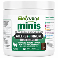 Allergy & Immune Minis Soft Chews untuk Anjing 60 Buah Suplemen Vitamin Perawatan Kesehatan Bersertifikat GMP
