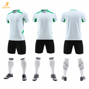 Jersey Sepak Bola Stok Tersedia Seragam Pertandingan Pesanan Grosir Pasokan Pabrik Siap Kirim Pakaian Olahraga Poliester Bernapas Nomor - Product Image 1