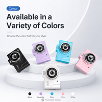 Cámara Digital de Bolsillo con 128G de Almacenamiento Integrado, Pantalla HD de 2.8 Pulgadas, Zoom 16X, Detección de Movimiento, Videocámara Portátil para Adolescentes y Viajes