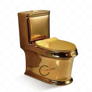 โถสุขภัณฑ์เซรามิกสำหรับห้องน้ำถ้วยสุขภัณฑ์ชุบทองดีไซน์หรู - Product Image 1