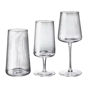 Kristallen Streep Decoratie Rode Wijn Glas Glaswerk Streep Champagneglas Set Geschikt Voor Bar Huwelijksgeschenken