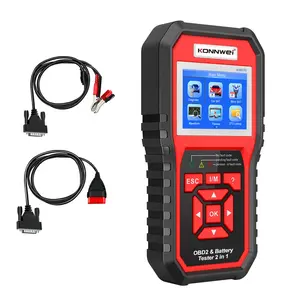 Hoge Kwaliteit Konnwei Kw870 Auto 12V Batterij Tester Obdii Diagnose Tool Voor Alle Auto 'S Ondersteuning Multi-Talen