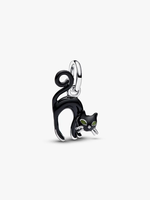 Breloque en émail chat noir en acier inoxydable Inspire Jewelry pour bracelet