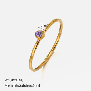 Anillos de Dedo Vintage de Verano de Acero Inoxidable con Circonita Cúbica Verde, Chapados en Oro de 18K, Resistentes al Agua, de Doble Capa, para Bodas y Regalos - Product Image 6