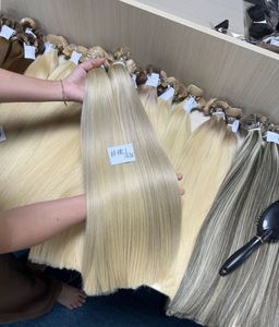 Extensión de cabello humano liso vietnamita cutícula alineada trama doble Color Piano punta plana cabello virgen - Product Image 1