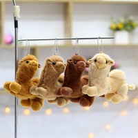 Porte-clés sac à dos chameau du désert créatif poupée pendentif en coton doux avec logo personnalisé jouets en peluche de style dessin animé mignon