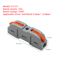 Connecteurs d'épissure rapide universels LT-211 bornes de fil enfichables 1P pour 0.2-4.0mm ² LED Power Electric Wire Copper