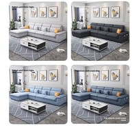 Sofá de Tela con Relleno de Esponja, Moderno y Sencillo, Tecnología Sin Enjuague, en Forma de L, Ajustable, Tamaño Pequeño/Mediano, Modelo Guifei, ¡Gran Venta!