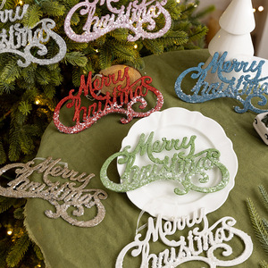 LINGKAI Vente en gros de lettres en plastique scintillantes pour décorations de Noël, ornements en forme de boule pour la décoration de l'arbre de Noël - Product Image 2