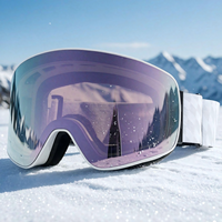 Masque de ski OEM/ODM avec logo personnalisé, anti-buée, protection UV400, lentille photochromique en polycarbonate, sangle réglable, monture TPU, design à bordure complète