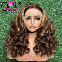 Perruques Cheveux Humains Vierge MayQueen HD Lace Complète Ondulés Frisés en Tissage Vietnamien Transparent Lace Front pour Femmes Noires