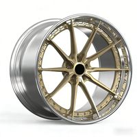 Jantes forgées Duaxen Forgealloy 19 20 22 pouces, 2 pièces, polies, rivets cachés, rouge bonbon, 6061-T6, Tesla Model S Plaid