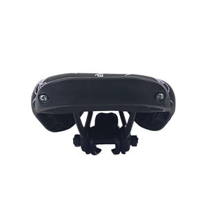 Asiento de <span class=keywords><strong>Bicicleta</strong></span> Negro Estampado al por Mayor, 24x14cm, 361g, de Cuero PVC con Agarre Trasero y Abrazadera de Riel de Acero - Product Image 4