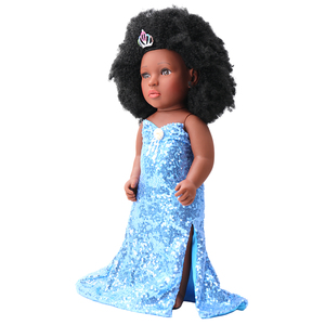 Poupées Reborn en vinyle africain noir bouclé de 18 pouces personnalisées en gros jouets de bébé en plastique de haute qualité pour les filles habiller - Product Image 1