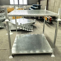Étagère empilable en acier Q235, étagère à palettes empilable pour entrepôt, capacité de 1000 kg, étagère de stockage pliable directe d'usine pour le stockage en entrepôt